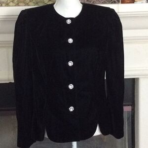 VTG Jessica Howard 80s velvet w/rhinestone buttons